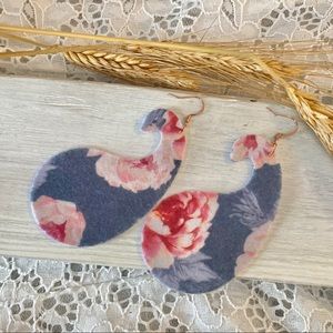 Boho hippie style flowers Paisley Dangle Earrings